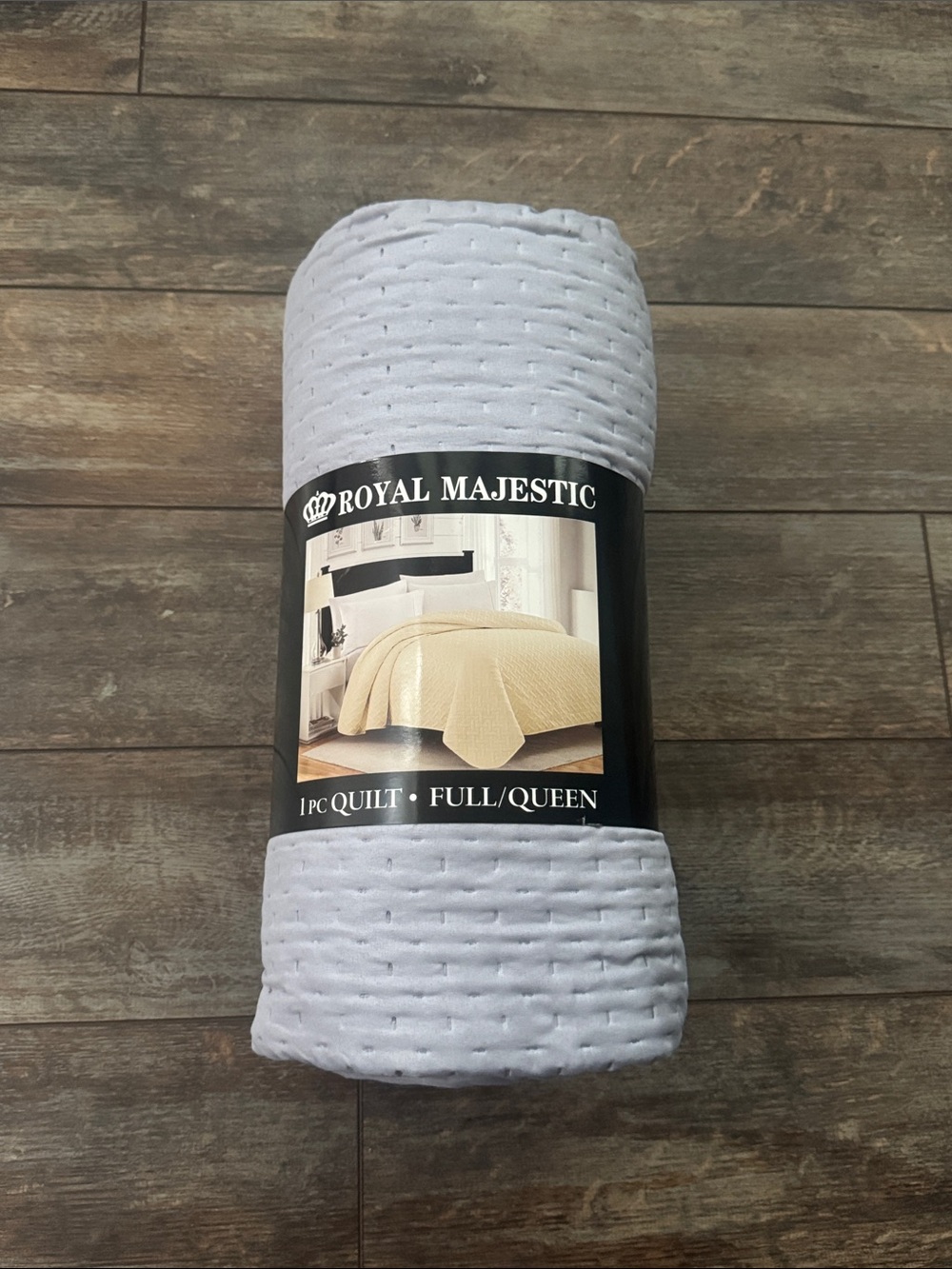 Majestic Light Gray Quilted Full/Queen Bedspread